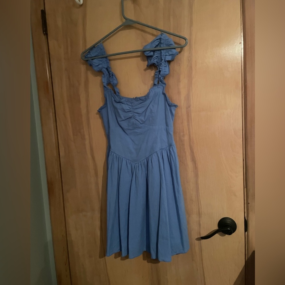 Altar'd State Sky Blue Textured drop waist Dress